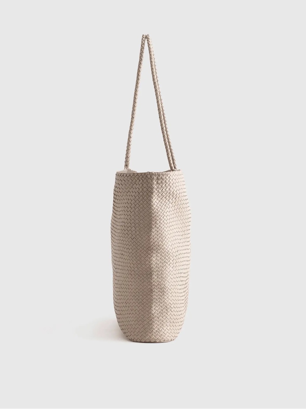 NWOT Quince Siena Handwoven Tote Taupe - Picture 4 of 11